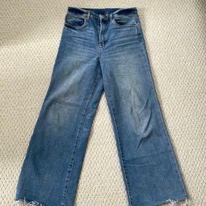 Blank NYC wide leg Chrystie jeans with frayed hem, size 28